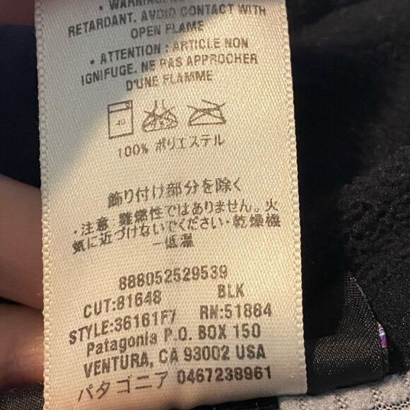 Patagonia polartec R4 Regulator Full Zip Fleece Jacket black Size M - Picture 9 of 9